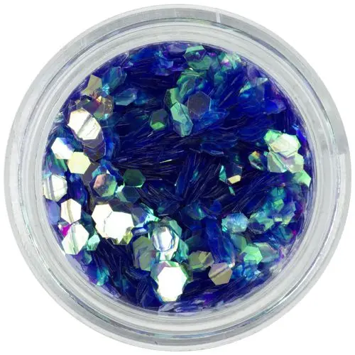 Tyrkysový nail art šestihran - aquaelements