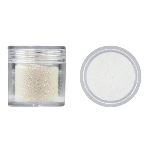 Dekorační nitky 10g - bílé se zeleným odleskem