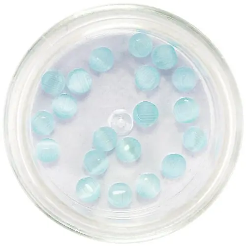 Nail art ozdoby 3 mm - kulaté kamínky, tyrkysové