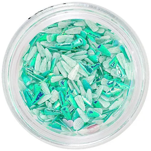 Dekorace na nehty – světle zelené látkové kapičky