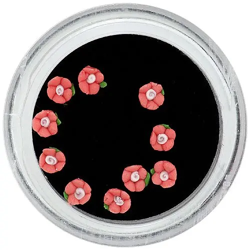 Ružové ozdoby na nehty - akrylové květy