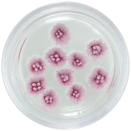 Světle fialové akrylové kytičky na zdobení nehtů