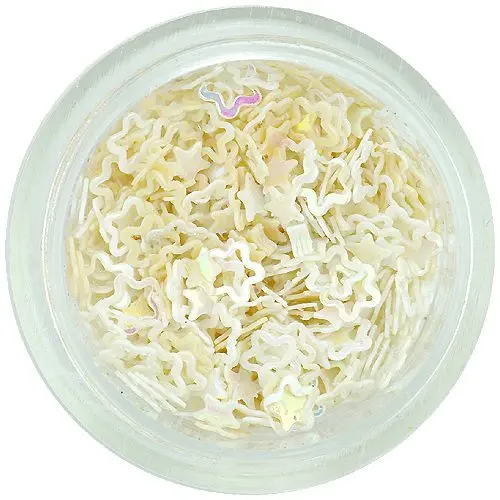 Bílé kvítky na nehty - obrysy