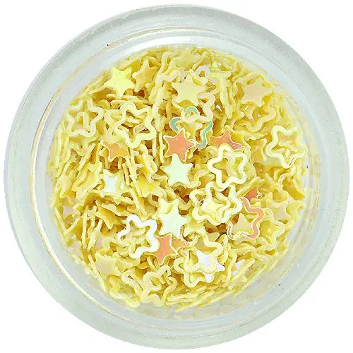 Nehtová ozdoba - světle žluté kvítky, obrysy