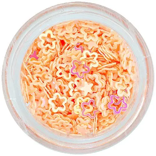 Světle oranžové kvítky na nehty - obrysy