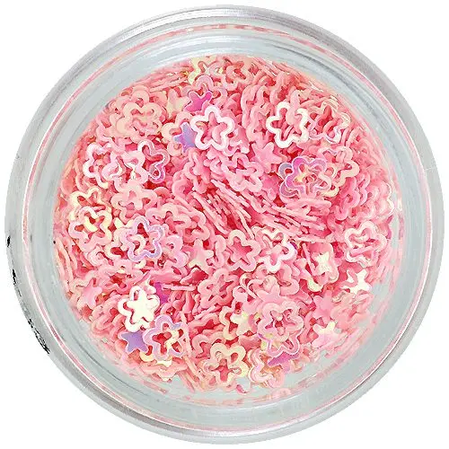 Nehtová ozdoba - světle růžové kvítky, obrysy