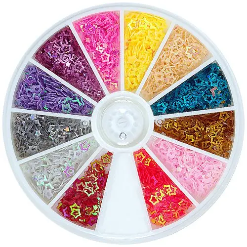 Ozdoby na nehty v boxu – hvězdičky, obrys