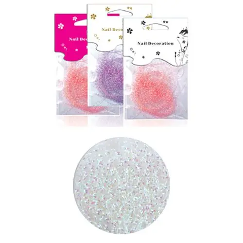 Ozdobné nitky v sáčku - perleťově bílé, hologram