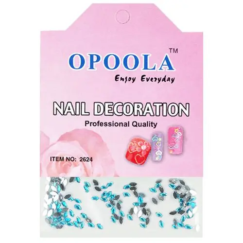 Kamínky na nehty - ovál, tyrkysové v sáčku 120ks