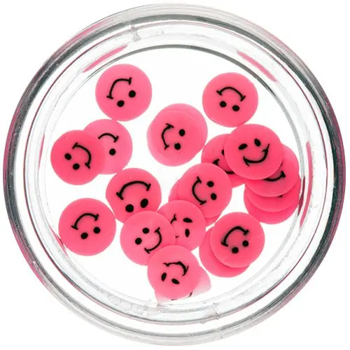 Fimo Nail Art - nařezaný smiley, růžový