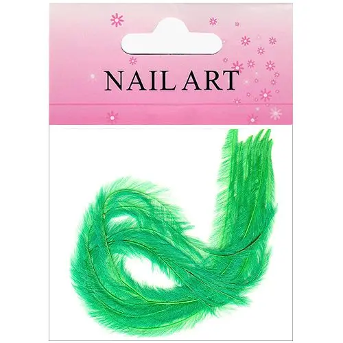 Zelená pírka na nail art